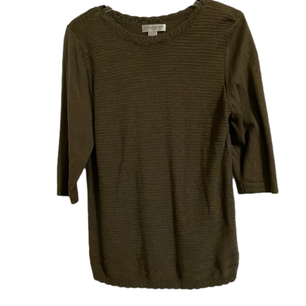 CHRISTOPHER & BANKS Lightweight Knit Sweater, Women’s LP, Green